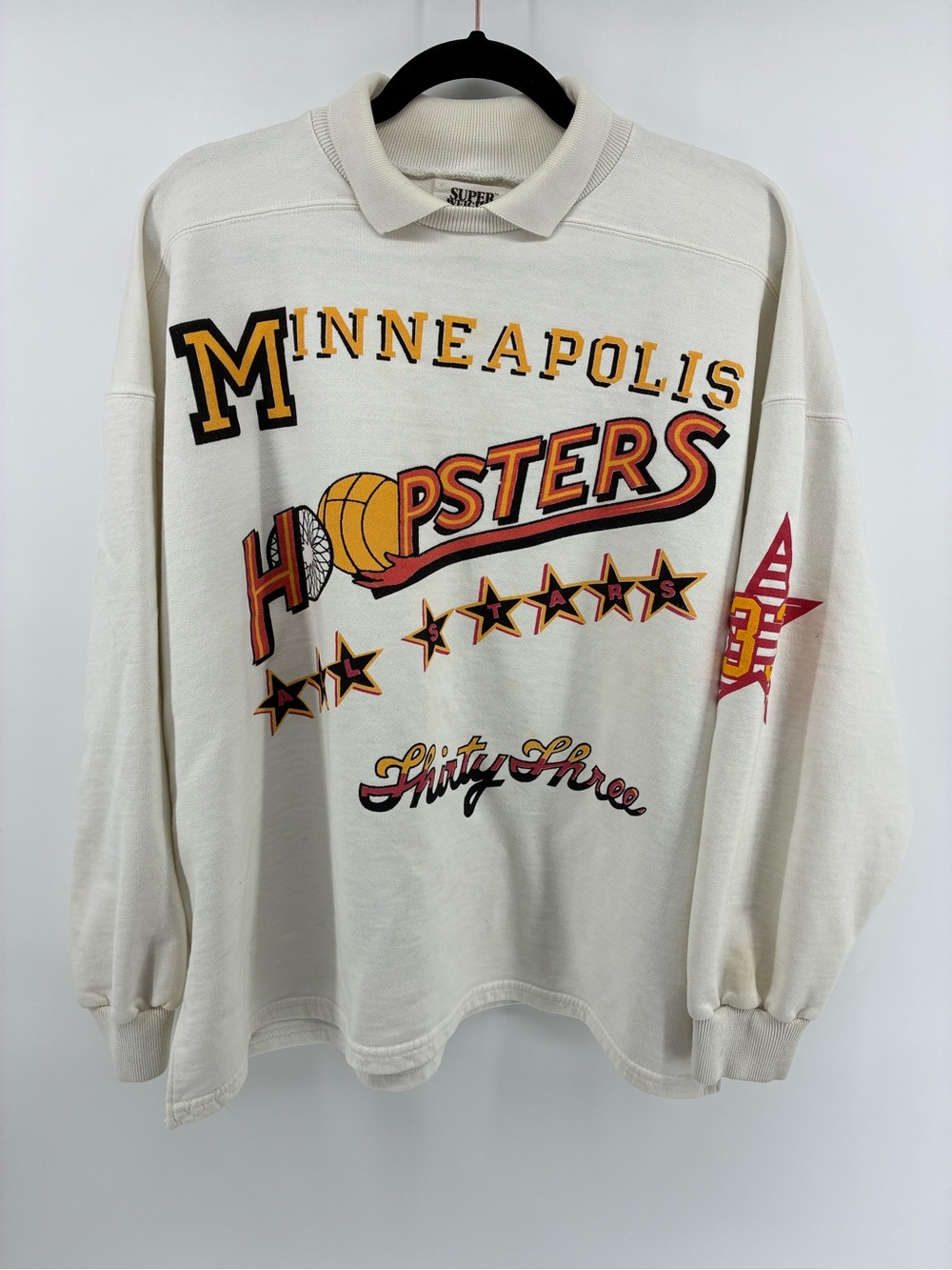 Vintage Minneapolis Hoopsters All Stars Thirty Three Men’s Collared Sweater
